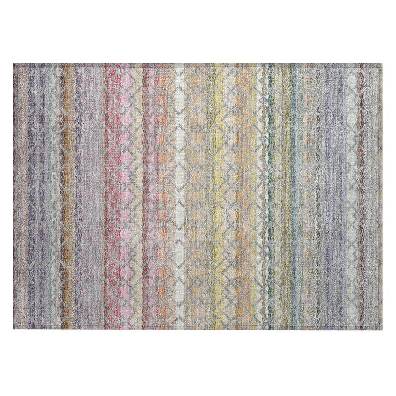 Machine Washable Indoor/ Outdoor Cabo Stripe Chantille Rug
