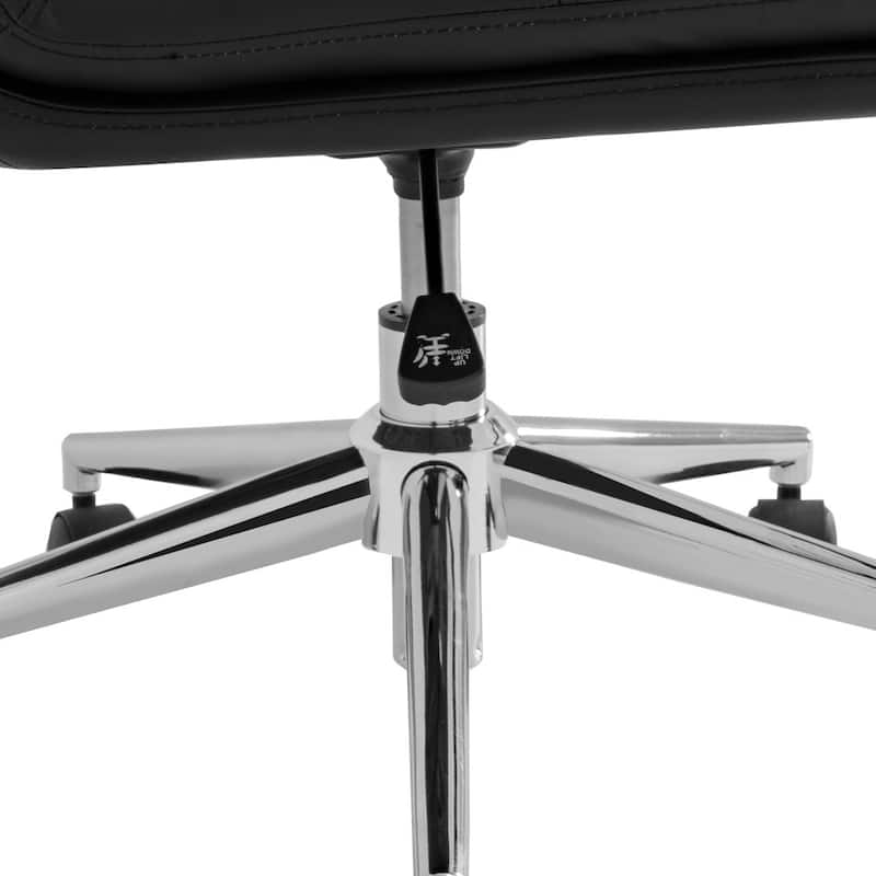 Commercial Mid-Back Padded Upholstered Swivel Office Chair - 25.5"W x 24.75"D x 29.75" - 32.5"H
