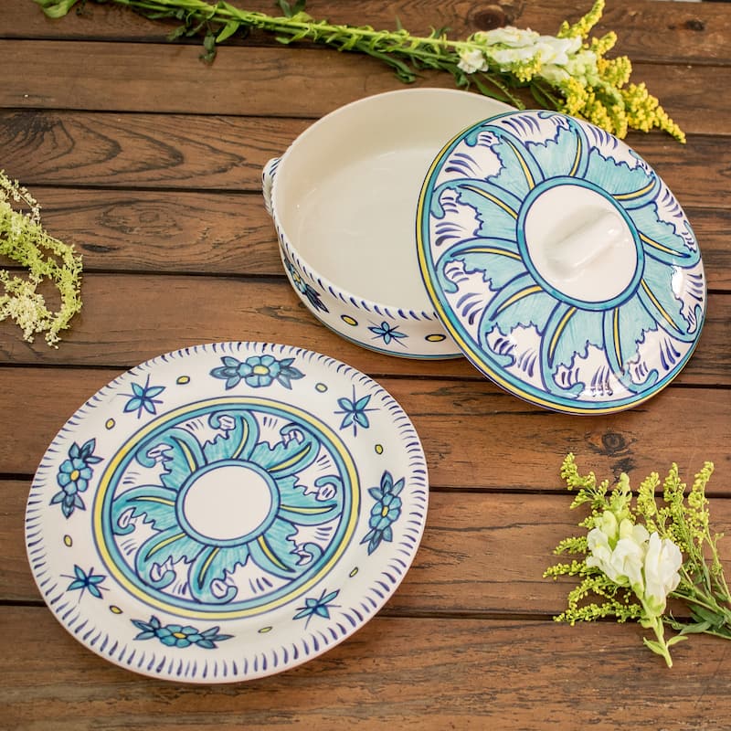 Novica Handmade Bermuda Ceramic Plates (Pair)