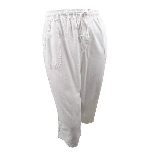 Shop Karen Scott Women S Plus Size Cotton Drawstring Capri Pants