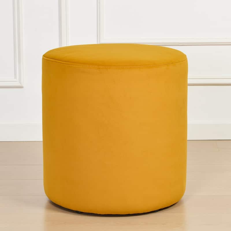 KINWELL Round Upholstered Pouf Ottoman Footrest