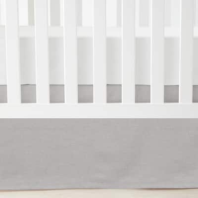 Lush Decor Baby Printed Linen Textured Solid Crib Skirt