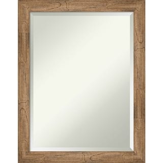 Beveled Wood Wall Mirror - Owl Brown Narrow Frame