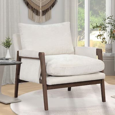 30.2 "W Mid-Century Modern Velvet-Upholstered Upholstered Armchair