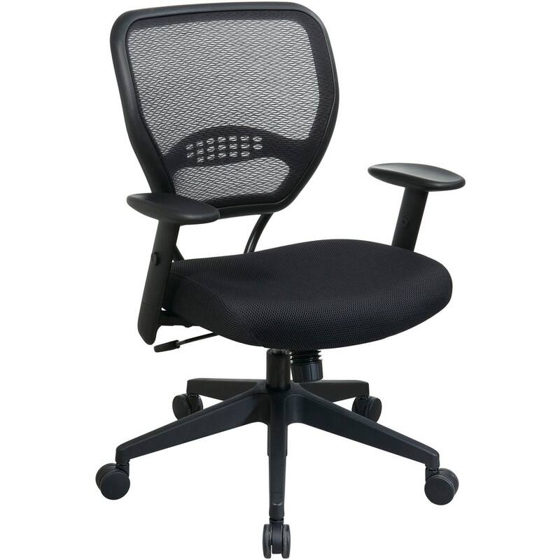 OSP Furniture Managerial Low-Back Chair, 27"x26-1/2"x42", Black