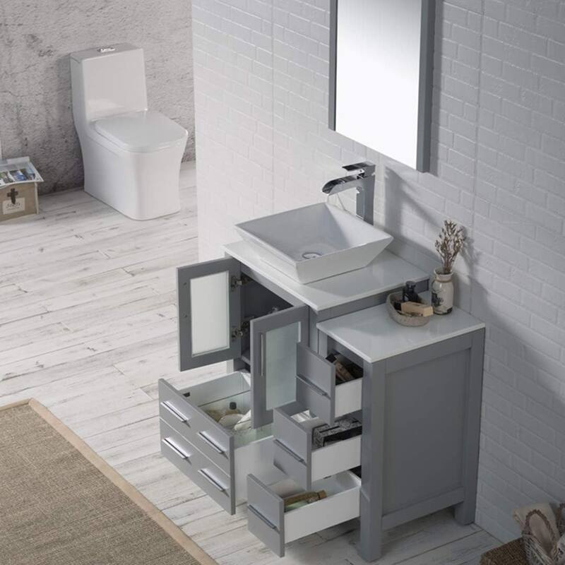 Blossom Sydney 36" Bathroom Vanity with Side Storage Cabinet & Mirror