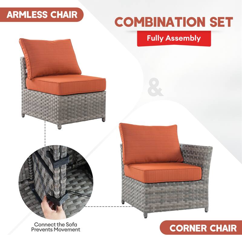 XIZZI 13-piece Outdoor Patio Furniture Conversation Set