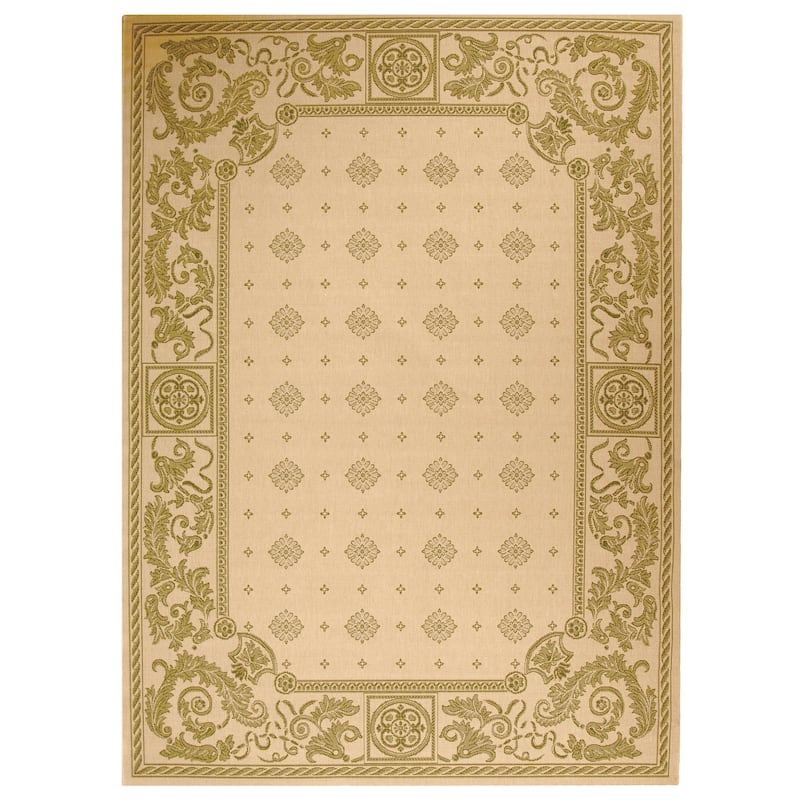 SAFAVIEH Courtyard Beverley Indoor/ Outdoor Waterproof Patio Backyard Rug - 2'7" x 5' - Natural/Olive