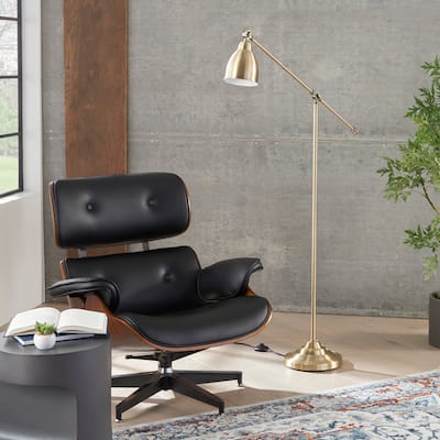 Nourison 54" Metal Adjustable Swing Arm Task / Reading Floor Lamp
