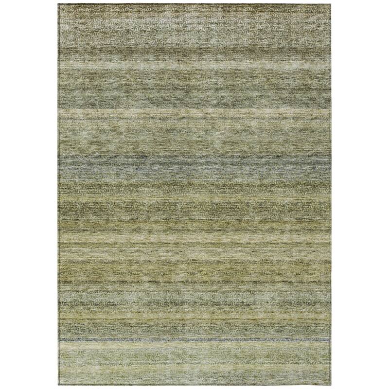 Machine Washable Indoor/ Outdoor Ombre Solid Chantille Rug