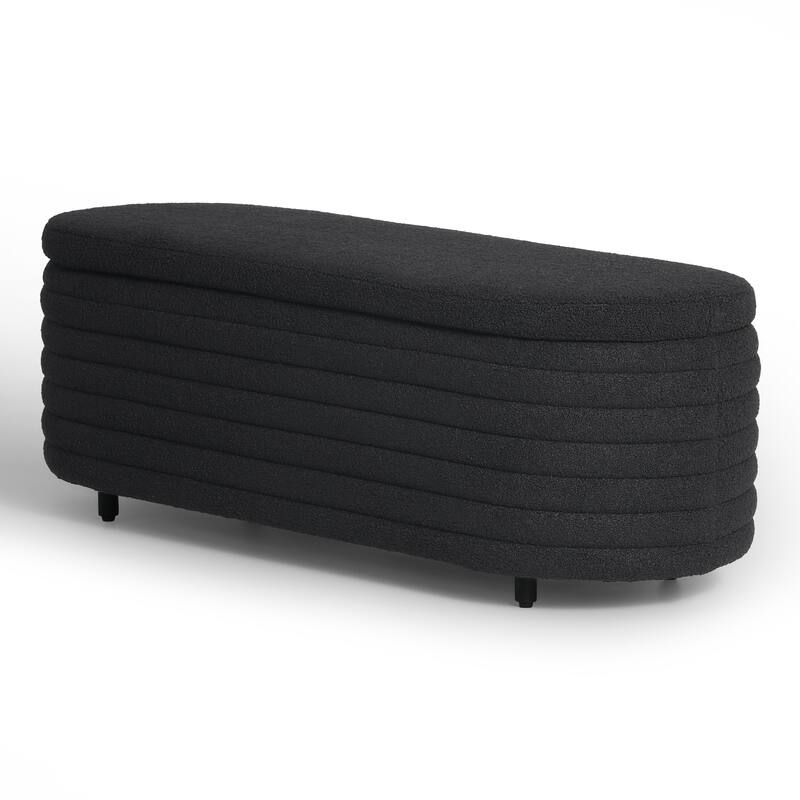 Bayville Sherpa Polyester Flip Top Storage Ottoman - 54"