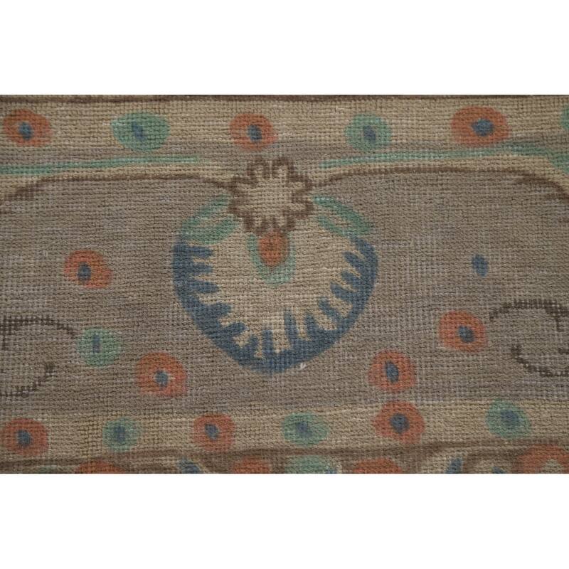 Hand Knotted Oriental 100% Wool Carpet Traditional Floral Beige & Ivories Tabriz Area Rug - 13' 3'' X 9' 10''