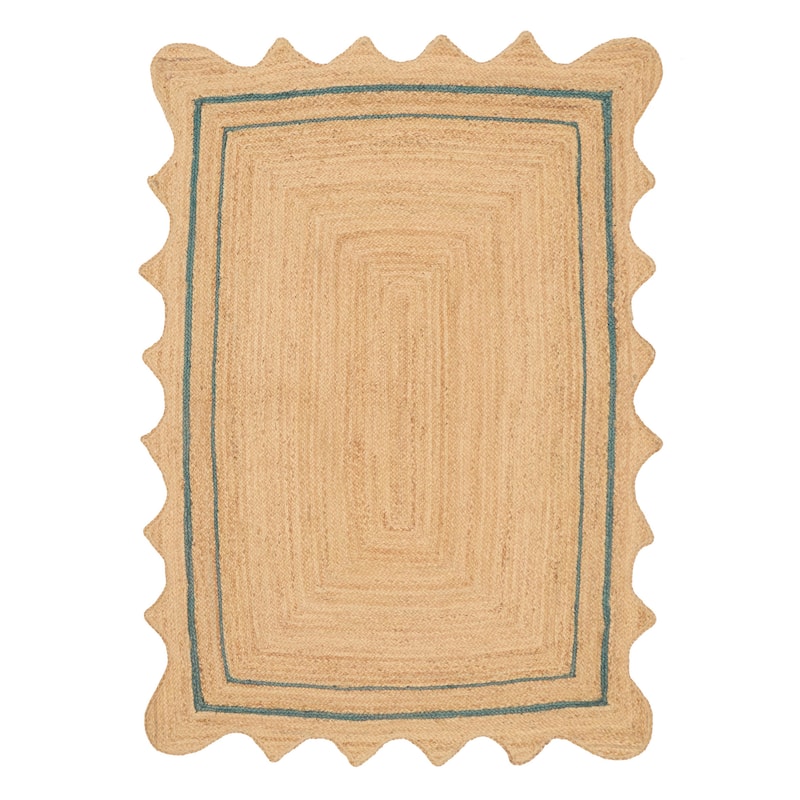 ECARPETGALLERY Braided Weave Palas Denizli Tan Jute Rug - 4'6 x 6'5