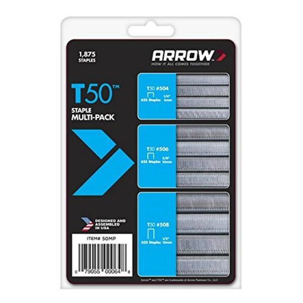 Arrow Fastener 50MP T50 Multi-Pack Staple, Heavy-Duty