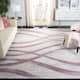 SAFAVIEH Adirondack Lelia Modern Abstract Distressed Rug - 8' Square - Cream/Purple