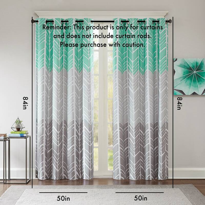 Printed Total Blackout Curtain Panel(Only 1 Pc Panel) - Multicolor/Green