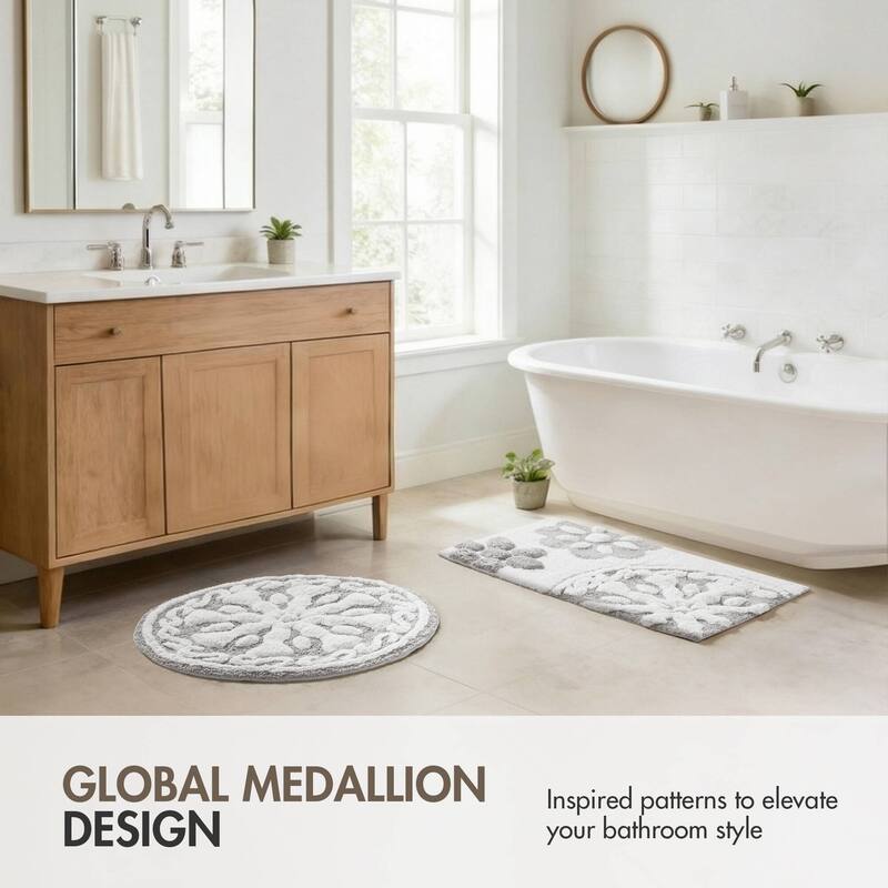 Madison Park Casablanca Medallion Cotton Tufted Bath Rug