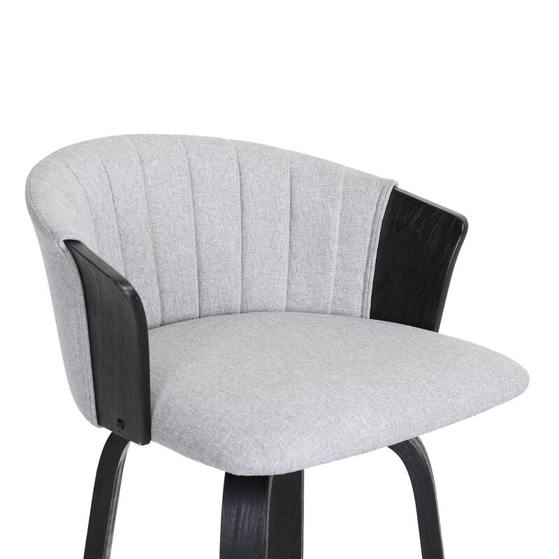 Diana Upholstered Wood Bar or Counter Height Swivel Stool