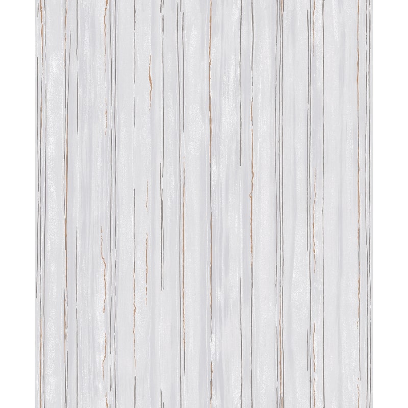 Galerie Wallcoverings Special FX 2 Collection Glitter Stripe Mylar on Non-woven Wallpaper Roll - 33-feet long x 21-inches wide - Silver/Grey