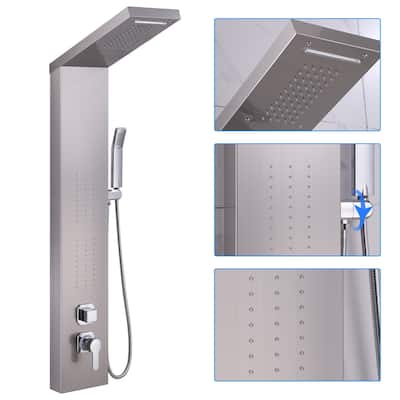 50 in. Shower Panel System and Body Jets in Brushed Nickel