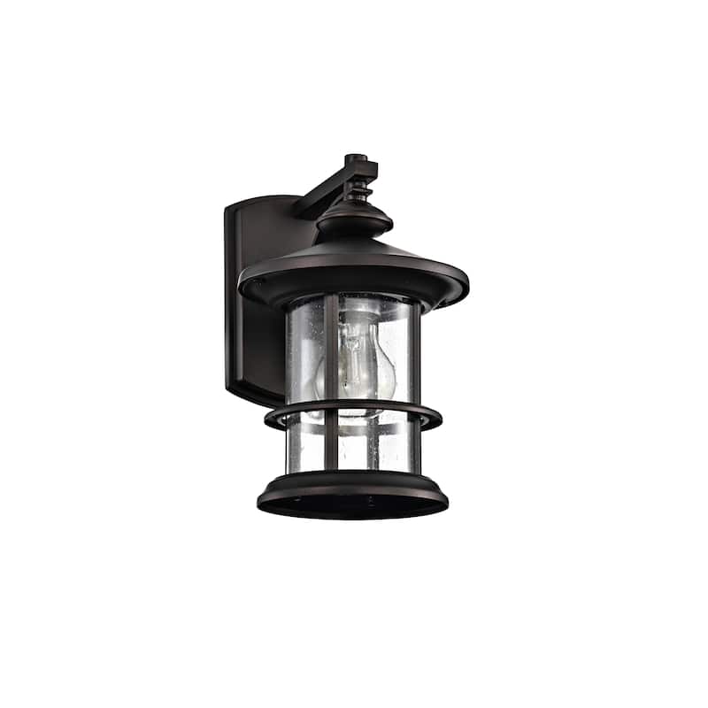 Outdoor Wall Lantern Sconce Porch Light With Clear Seedy Glass