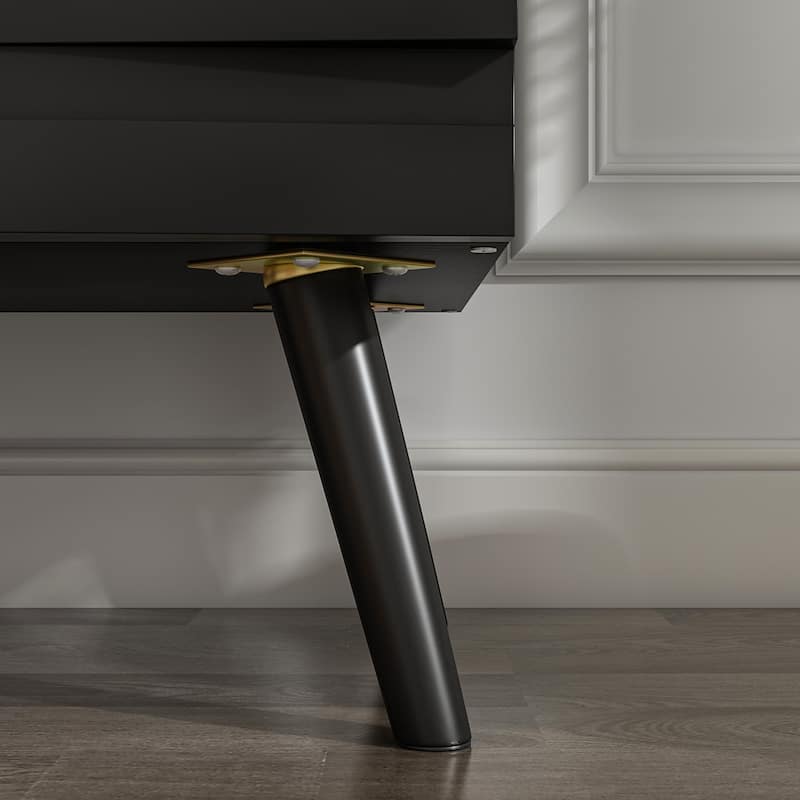 Sleek Black Buffet Cabinet Home Decor Console Table Side Table Wood