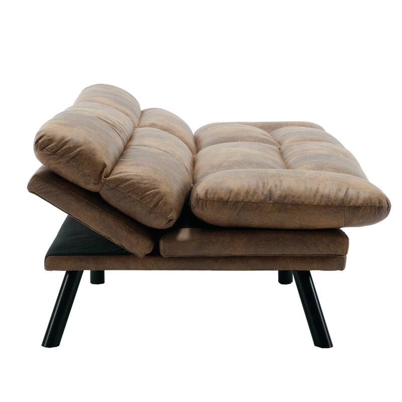 70.08" Teddy Fabric 2-Seater Loveseat Sofa with Thick Cushions, Metal Legs, and 600LB Weight Capacity