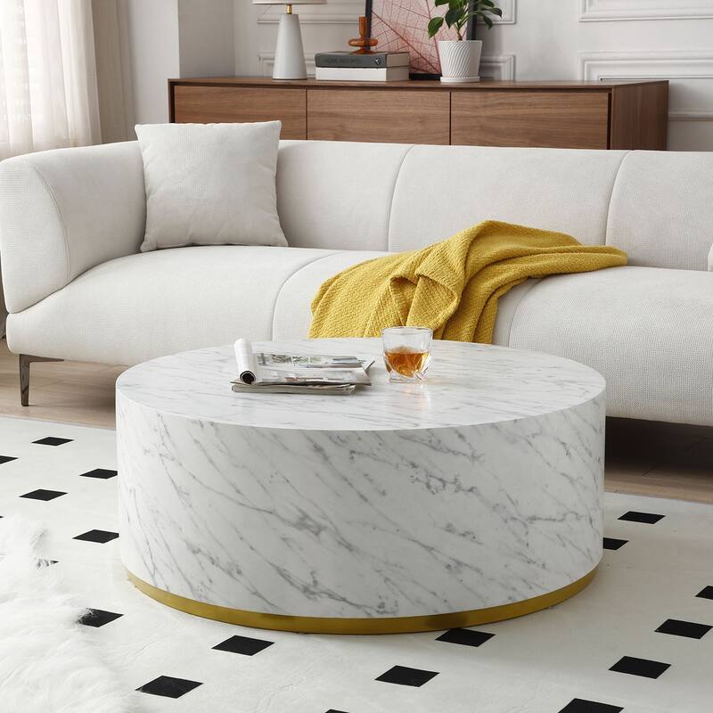 Modern Faux Marble Coffee Tables Side Tables for Living Room Accent