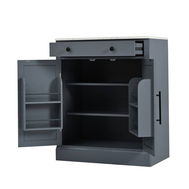 Freestanding Kitchen Pantry Cabinet Combo/Single Kitchen Pantry, Tall Kitchen Hutch with Storage Drawers and Adjustable Shelf