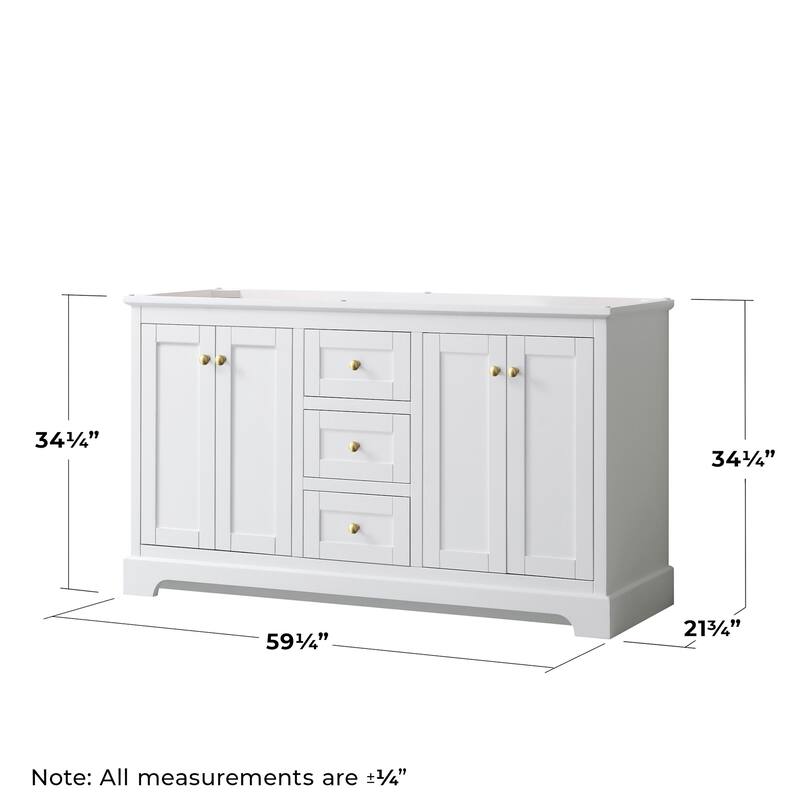 Wyndham Collection Avery 60" Double Free Standing Vanity Cabinet Only