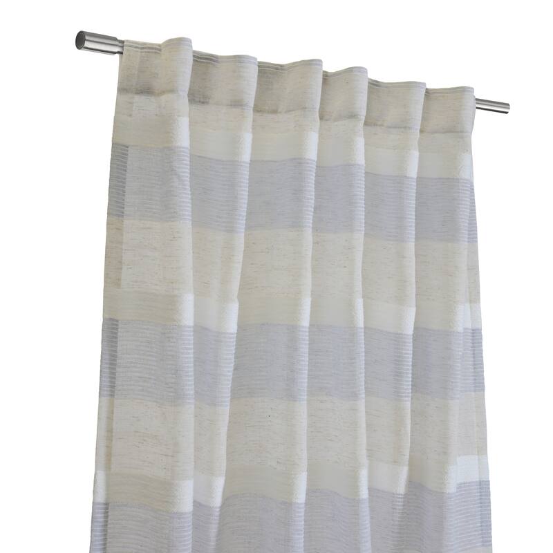 Nathan Stripe Sheer Dual Header Curtain Panel