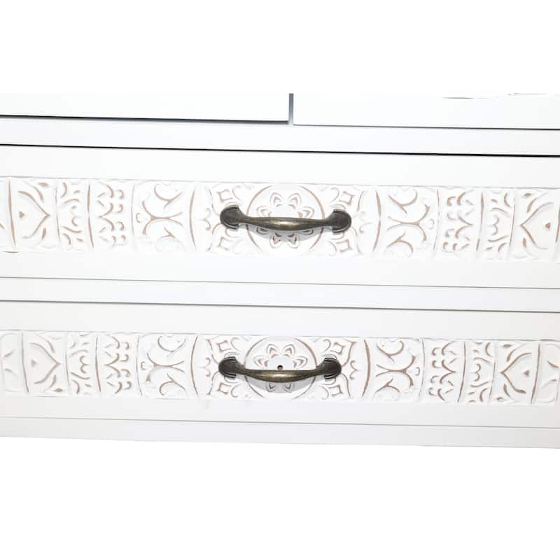 27"Accent Tall Tower White Storage Cabinet - Rustic Wood Sideboard Pantry Cabinet - Versatile Buffet Cabinet with Storage