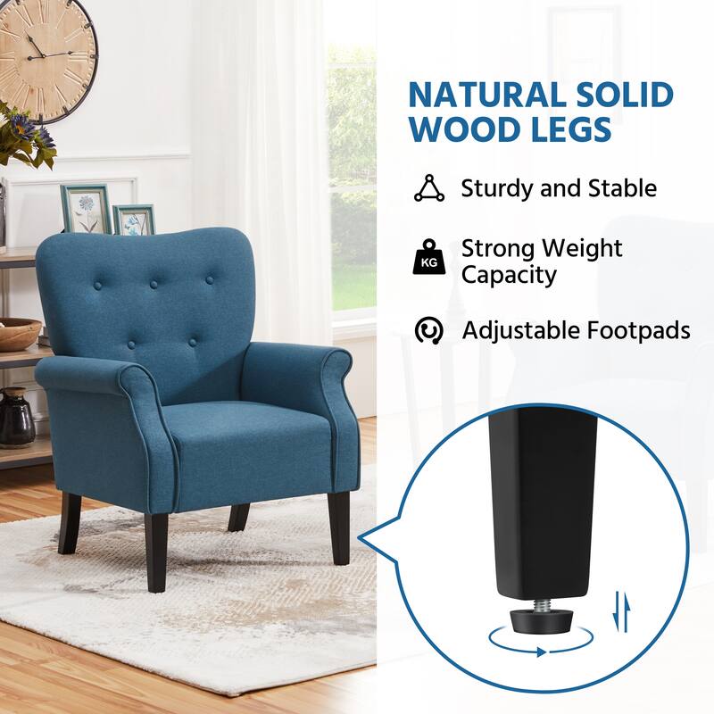 Yaheetech Modern Polyester Fabrics Upholstered Accent Chair Single Sofa for Living Room
