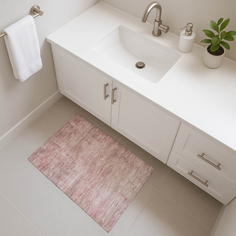 Premium Washable Super Soft Modern Abstract Mayfield Rug - Blush - 1'8" x 2'6"