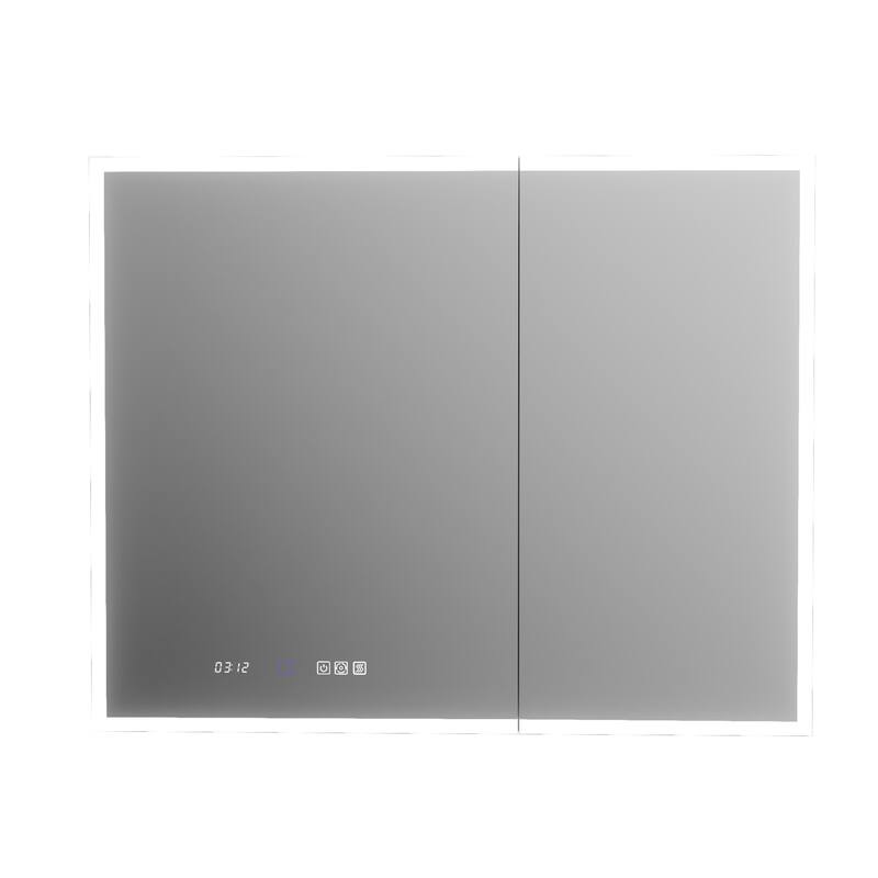 Modland 30"-48"W x 32"H Medicine Cabinet LED Mirrored Wall Mounted Bathroom Mirror with Storage - 40x32