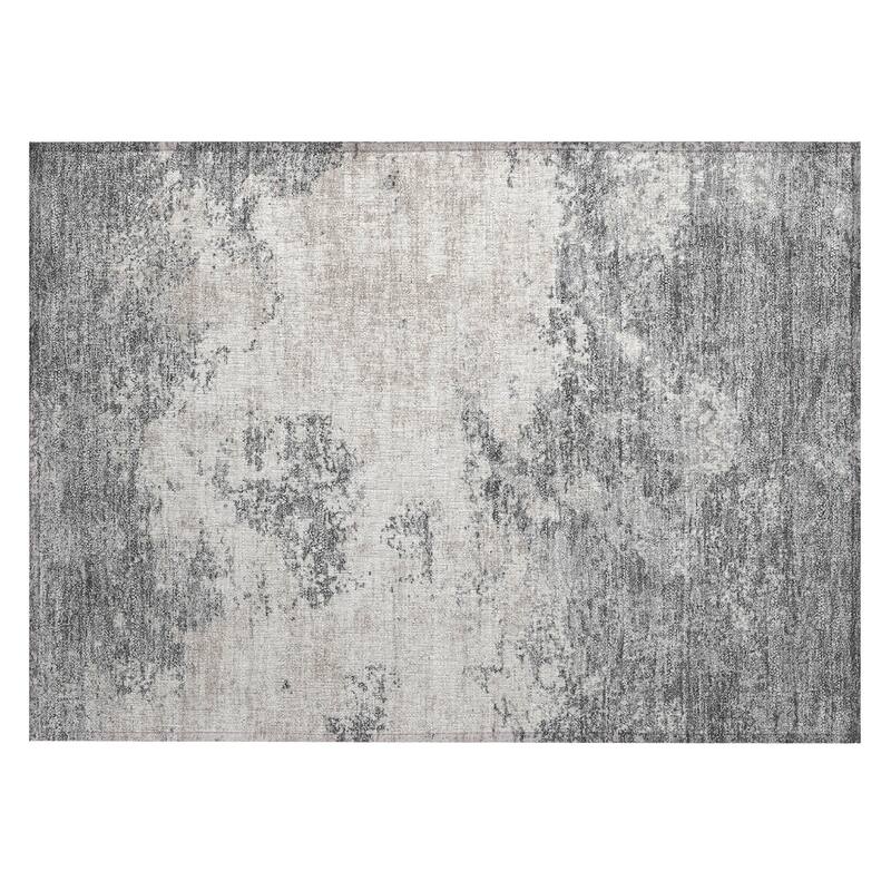Machine Washable Indoor/ Outdoor Abstract Pixels Chantille Rug