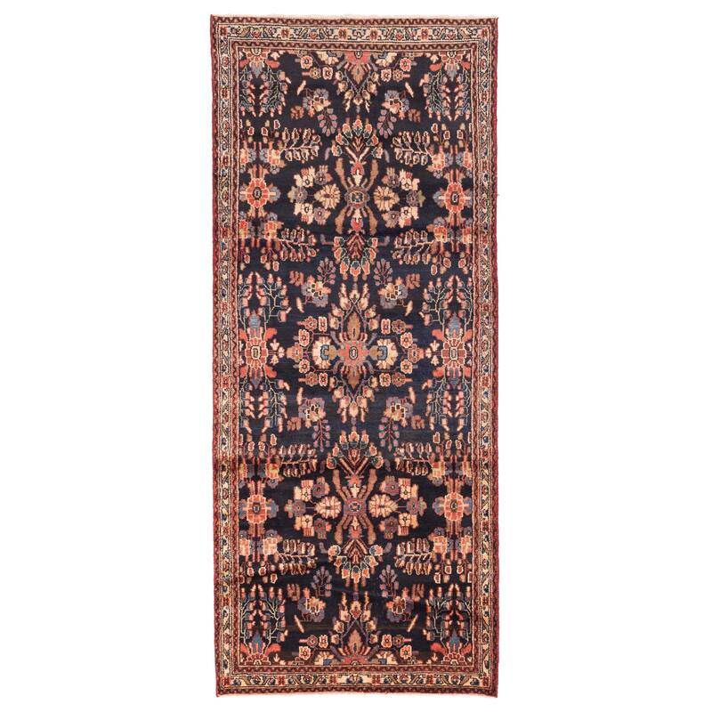 ECARPETGALLERY Hand-knotted Andelz Dark Navy Wool Rug - 4'1 x 10'0