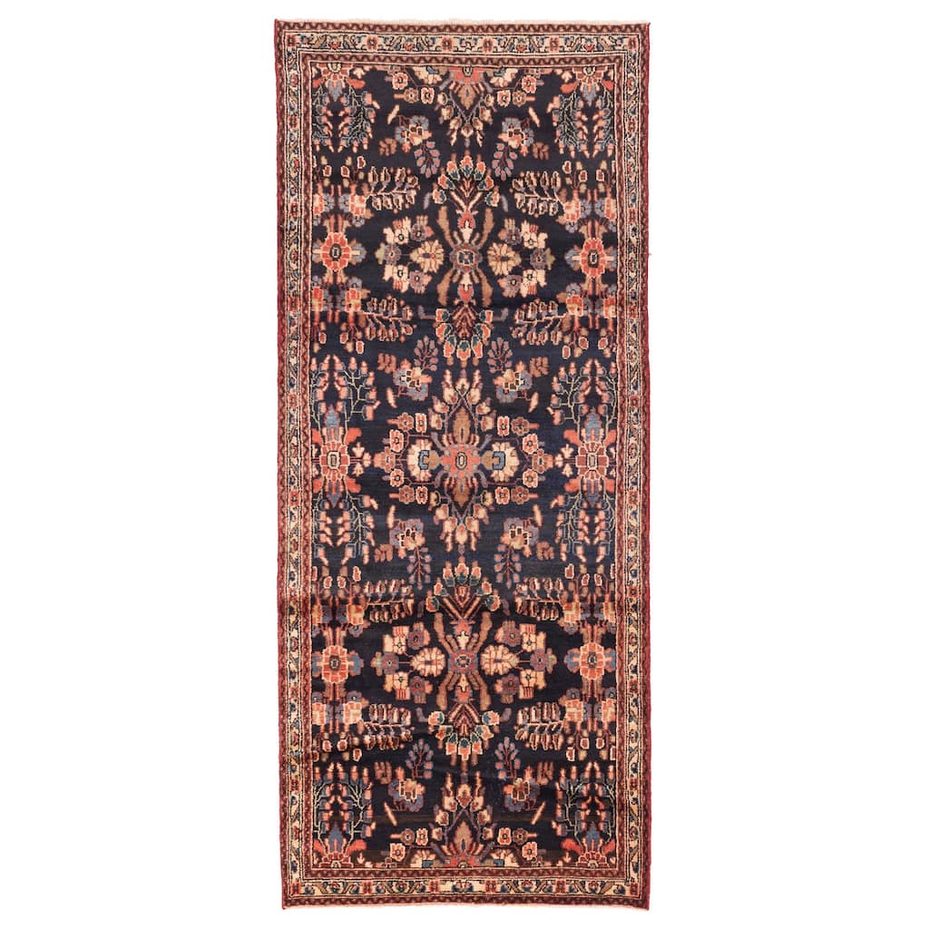 ECARPETGALLERY Hand-knotted Andelz Dark Navy Wool Rug - 4'1 x 10'0