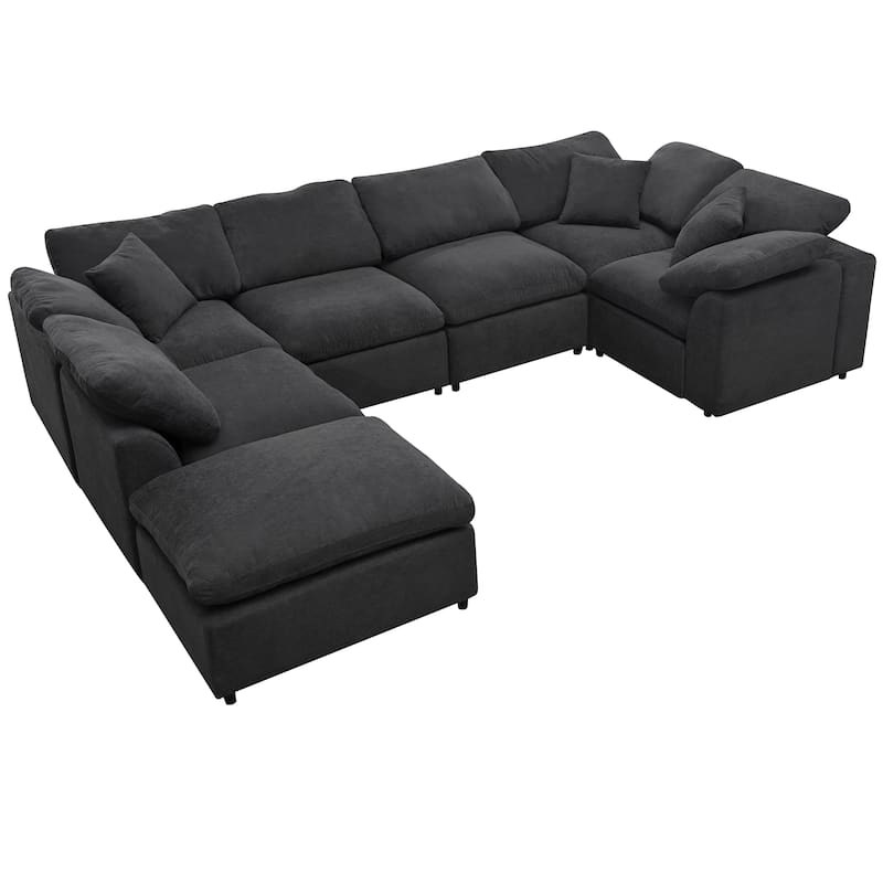 Oversized Modular Sectional Sofa with Ottoman L Shaped Corner Sectional