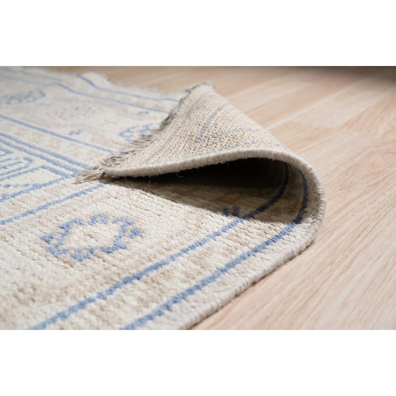 Home Decor EORC Hand-Knotted Wool Khotan Weave Rug, Beige Elegant & Luxurious Area Rug for Enhancing Your Living Room, Bedroom