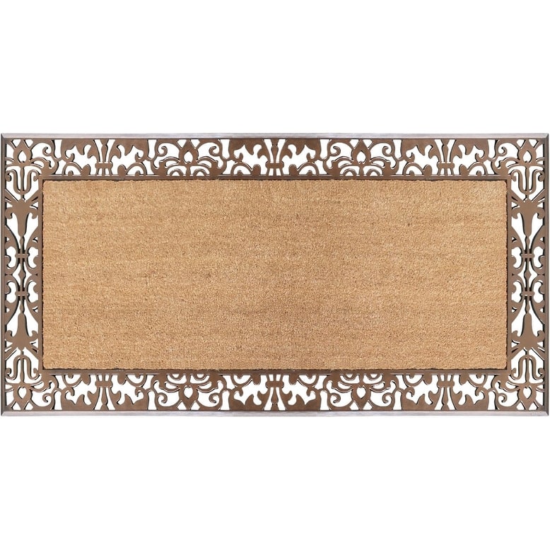 A1HC Rubber and Coir Heavy Duty Non Slip Welcome Indoor Outdoor Doormat, 30" X 60"