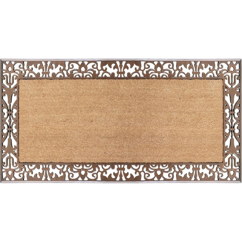 A1 Home Collections Rubber and Coir Heavy Duty Non Slip Welcome Indoor Outdoor Doormat, 30" X 60"