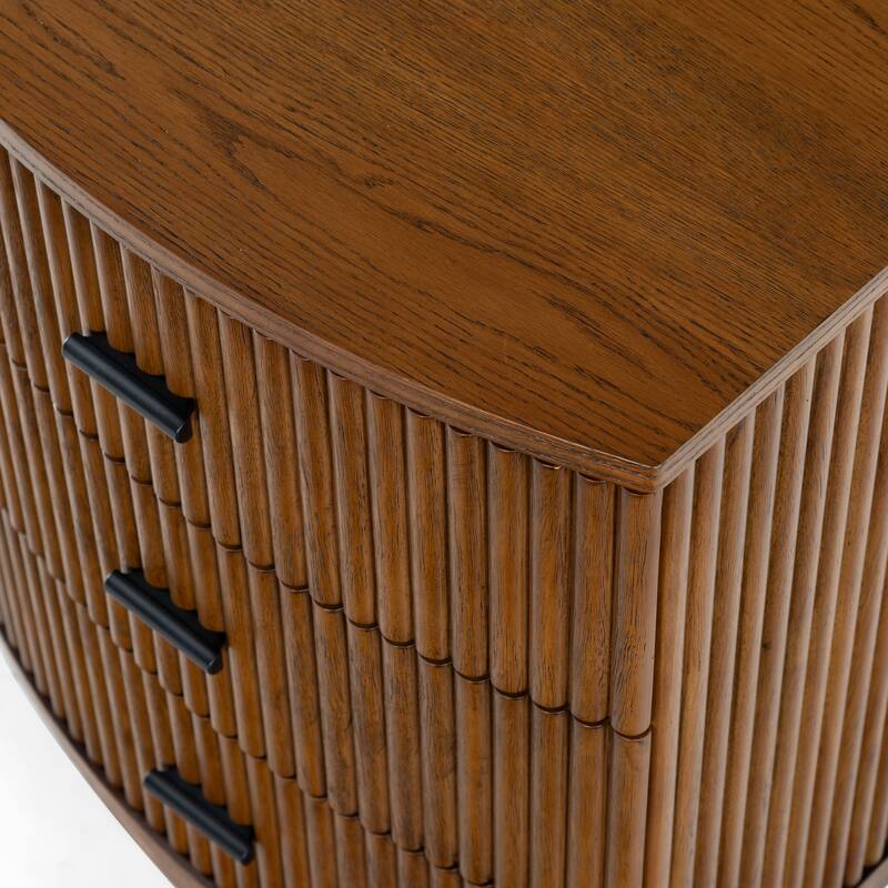 SAFAVIEH Couture Shelbie 3-Drawer Reeded Nightstand, Fully Assembled