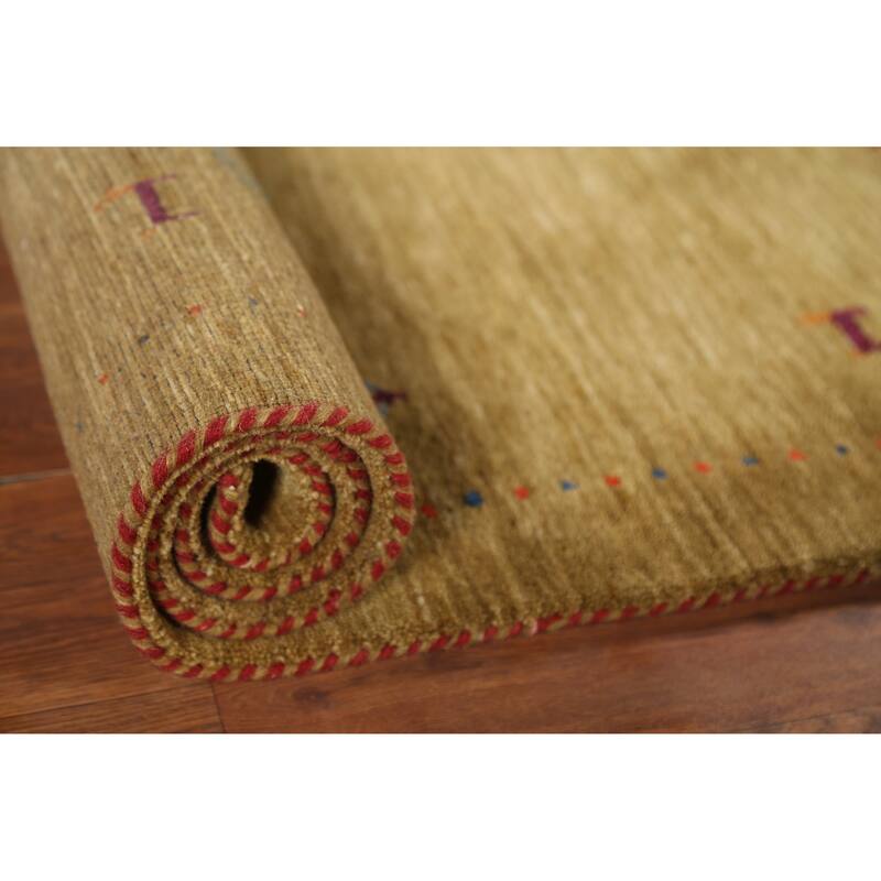 Animals Tribal Gabbeh Indian Accent Rug Hand-Knotted Wool Carpet - 3'0"x 5'3"