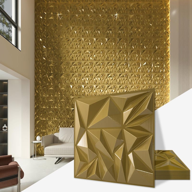 Art3d 33pcs 11.8"x11.8" PVC 3D Wall Tiles Ceiling Tiles Cover 32 Sq.Ft. - N/A