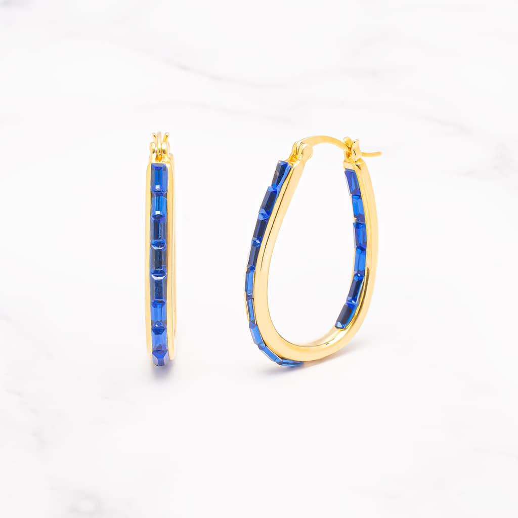 Victoria Townsend Inside Out Turquoise Crystal Hoop Earring