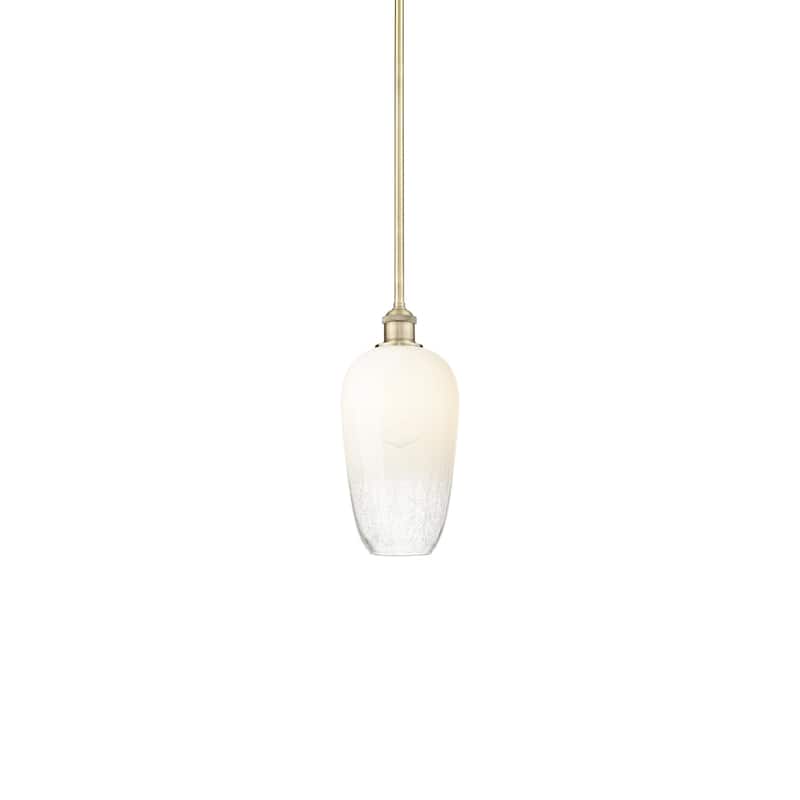 Innovations Lighting 616-1S-15-7 Brookhaven Flute Pendant Brookhaven - Antique Brass / Opal