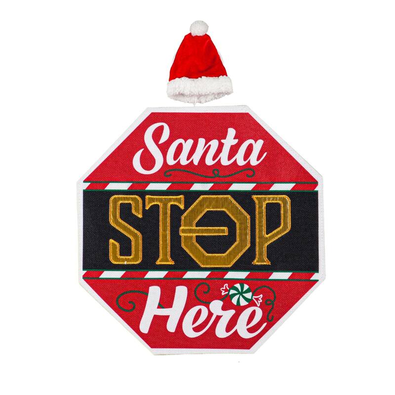 Classic Santa Stop Here LED Window Decor