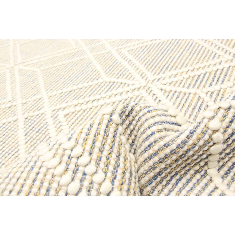 ECARPETGALLERY Braid weave Sienna Cream Wool Rug - 5'0 x 7'8