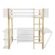 preview thumbnail 9 of 30, Full Size Loft Bed with Built-in Storage Cabinet, Cubes & Foldable Desk, Solid Wood Loft Bed Frame for Kids Teens Adults